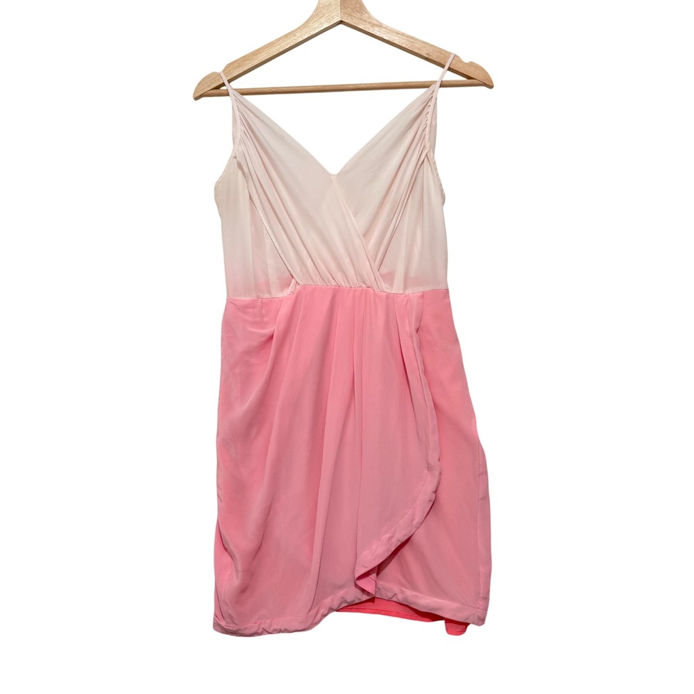 Yumi Kim Women's Silk Mini Pink Dress Sz S Colorblock Barbie Fairy Elle Woods